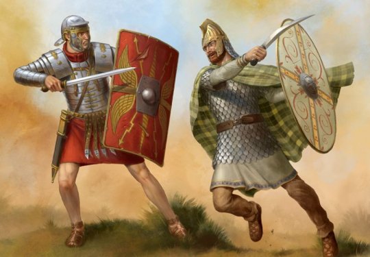 იბერიელი (ქართლელი) ჯარისკაცი რომაელის წინააღმდეგ 