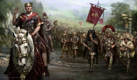 იულიუს კეისარი რომაულ ჯართან ერთად