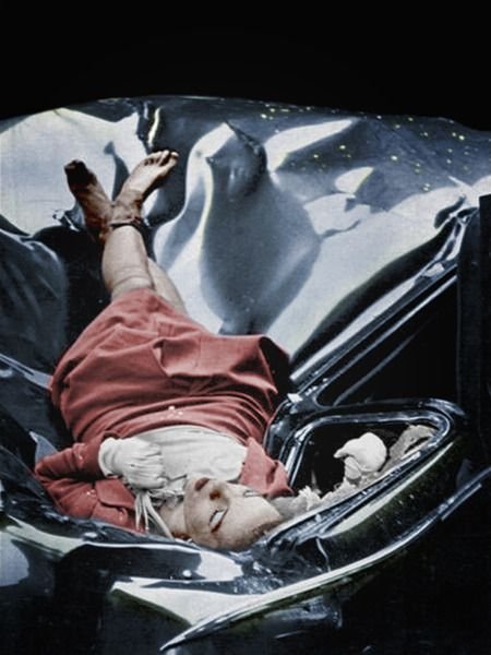 Actress Evelyn McHale,  after jumping off the Empire State Building,  NYC,  1947. The most beautiful su