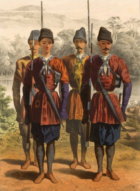ქართული მილიცია ზაქათალაში (ჰერეთი). გრიგორი გაგარინი. 1850-1855