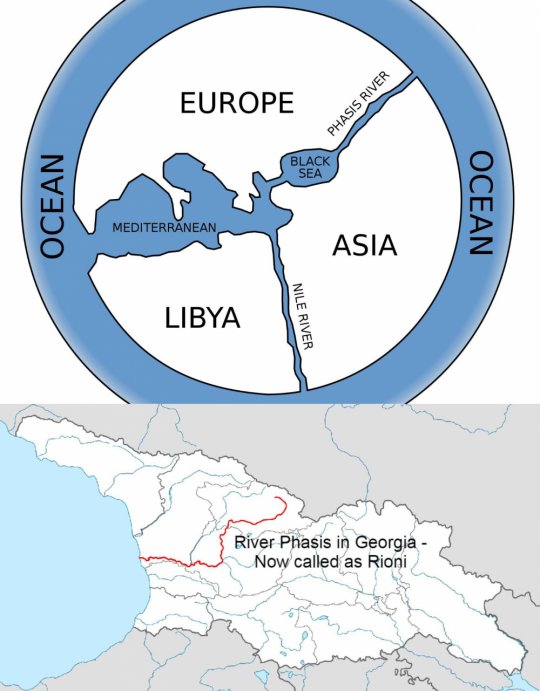 ევროპისა და აზიის დაყოფა ძველი ბერძნების მიხედვით - ანაქსიმანდრეს რუკა