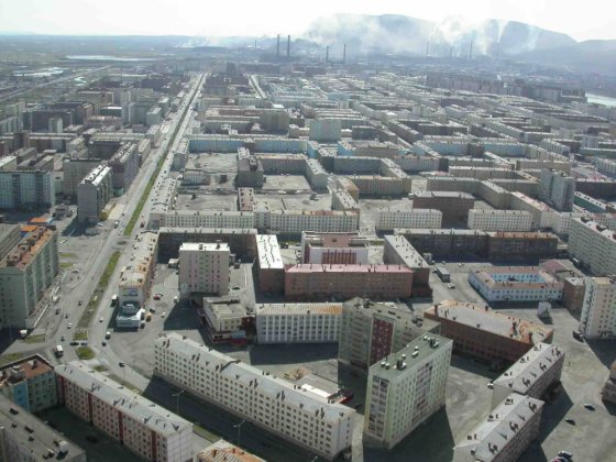 მსოფლიოში ერთ ერთი ყველაზე დაბინძურებული ქალაქი ნორილსკი კრასნოიარსკის მხარეში, სიბერია, რუსეთი.