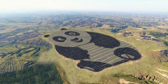 პანდას  ფორმის მზის ელექტროსადგური  ჩინეთში
