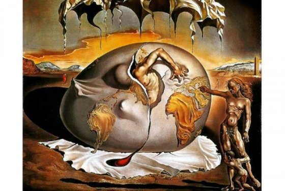 სალვადორ დალის ყველაზე ცნობილი ნამუშევარი - „გეოპოლიტიკური ყრმა უყურებს ახალი ადამიანის დაბადებას''