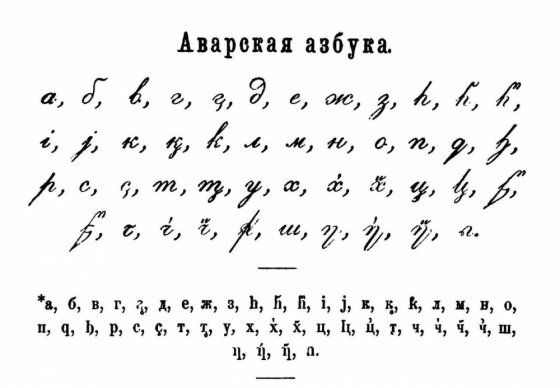 ავარული ანბანი 20–ე საუკუნის დასაწყისში