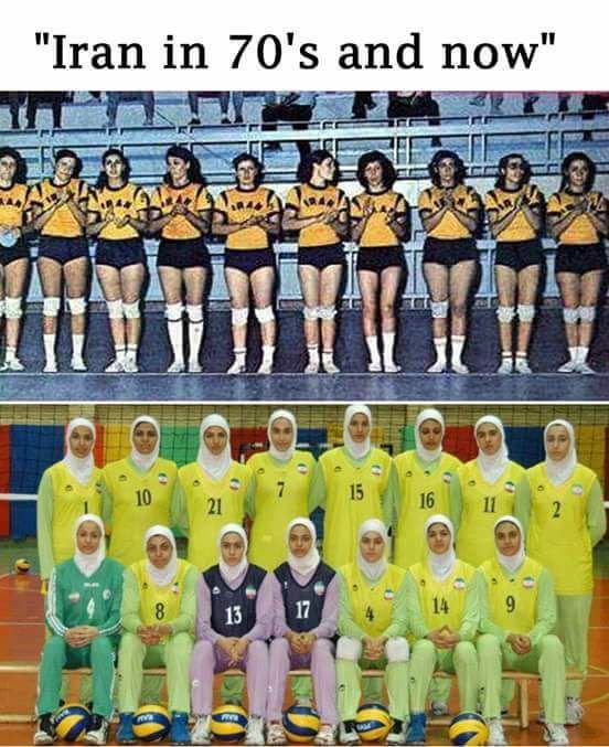 ირანის ქალთა გუნდი 70-იან წლებში და ახლა