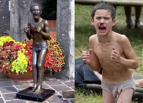 ეს არის ბესლანის ტრაგედიის ბავშვი და მისი ძეგლი- ყველა იქ  დაღუპული ბავშვის სიმბოლო