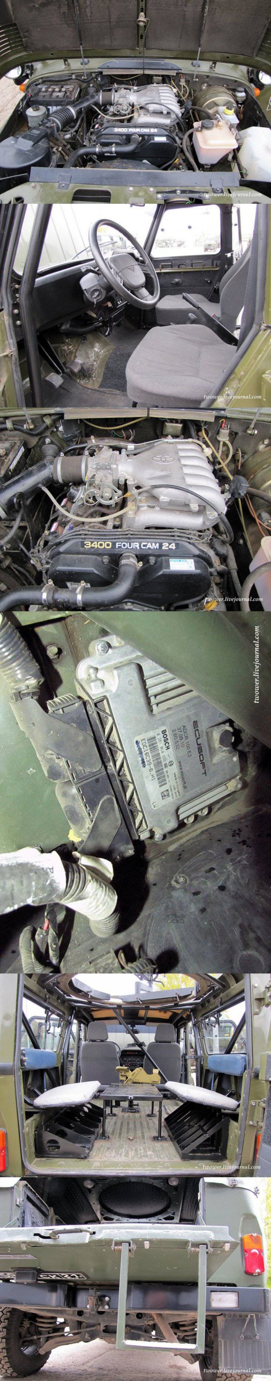 რუსებმა  "УАЗ"-ი  აღჭურვეს "ტოიოტას"  მძლავრი, 6 ცილინდრიანი ძრავით, რესორი კი ზამბარებით შეცვალეს