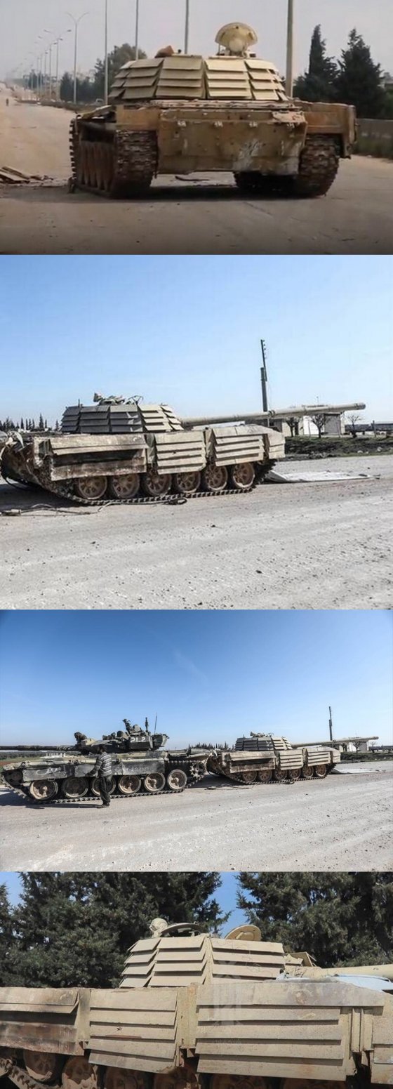 ამბოხებულებმა უცნაურად დაჯავშნული სირიის სამთავრობო არმიის ტანკი "Т-72 Shafrah"-ი ჩაიგდეს ხელში