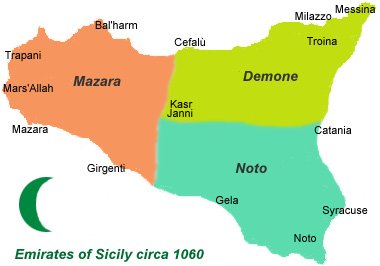 არაბები ორსაუკუნენახევარს (827–1071) ფლობდნენ სიცილიას