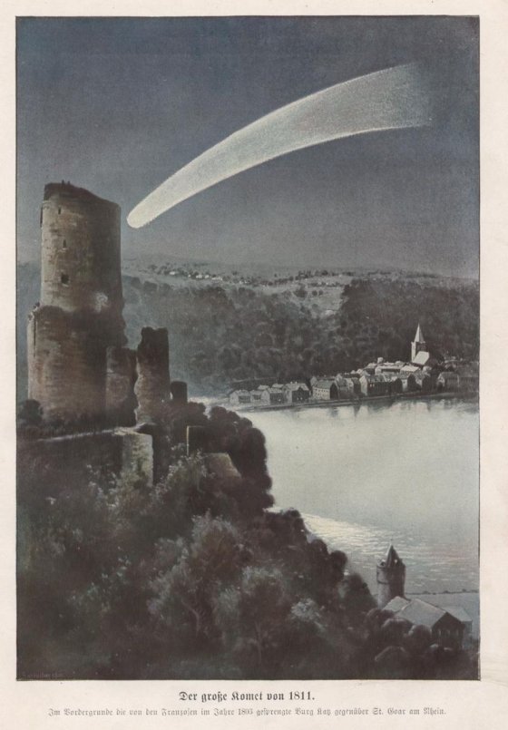 რუსეთში ნაპოლეონის თავდასხმამდე კომეტა გამოჩნდა  ცაზე და მოსჩანდა 1811 წლის გვიან შემოდგომამდე