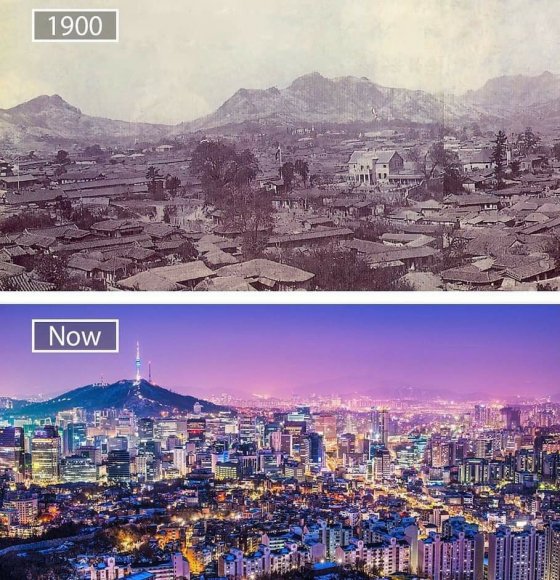 სეული, სამხრეთ კორეა - 1900 წელს და ახლა