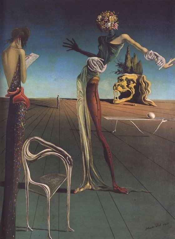 "ქალი ვარდების თავით", სალვადორ დალის ნამუშევარი, 1935 წელი