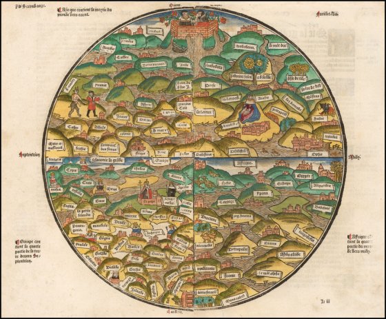 მსოფლიო რუქა, შუა საუკუნეები, პარიზი 1491 წელი