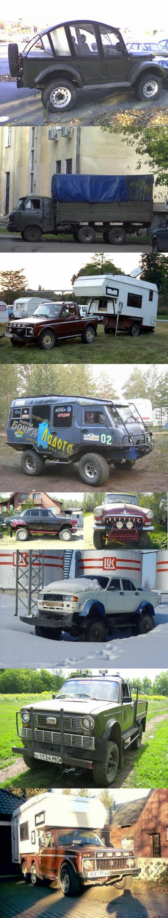 საბჭოთა და რუსული წარმოების მანქანების "მოდერნიზება" რუსულად. კოლაჟი
