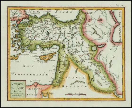 Turquie D'Asie Dressee sur les Observations Astronomiques, Paris 1799 circa