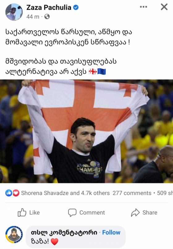 "საქართველოს წარსული აწმყო და მომავალი ევროპისკენ სწრაფვაა" - ზაზა ფაჩულია