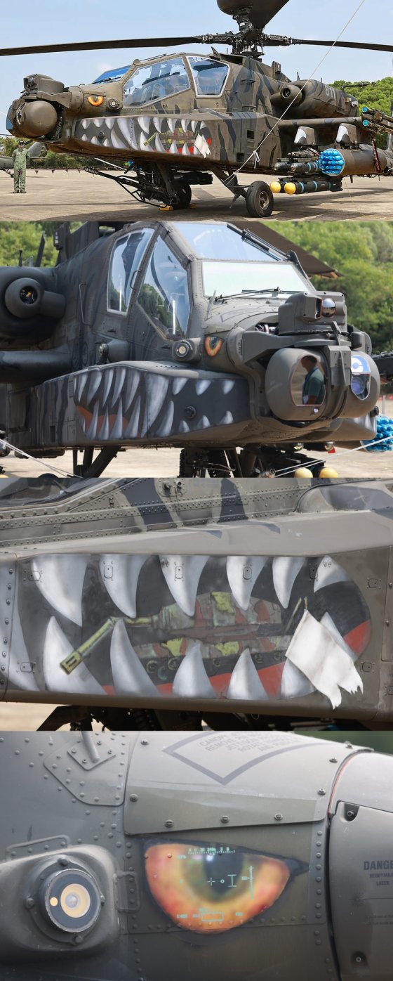 ძალზე მრისხანედ კი გამოიყურება ტაივანის დამრტყმელი ვერტმფრენი AH-64 "აპაჩი". კოლაჟი