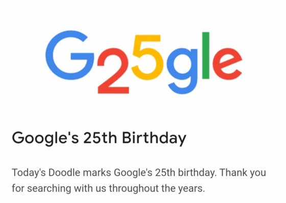 Google 25 წლისაა
