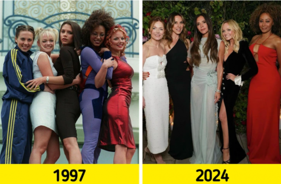 ჯგუფი Spice Girls 1997 წელს და 2024 წელს