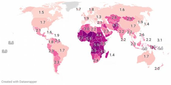 ფერტილურობის კოეფიციენტი (fertility rate) 2025 წელს