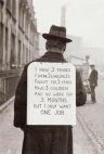 მამაკაცი, რომელიც ეძებს სამუშაოს ზურგზე დამაგრებული საკუთარი  CV-ით, ინგლისი - 1930-იანი წლები