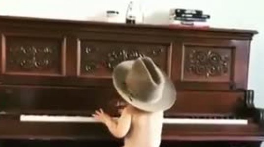 საყვარელი ბავშვი პიანინოზე უკრავს